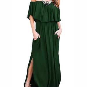 Off the shoulder maxi dress. Ordered from Amazon. Never worn, still in bag.
